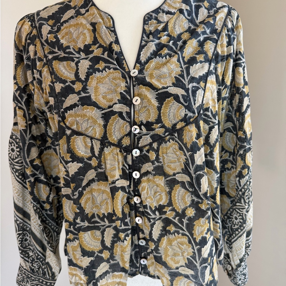 Cleobella | Floral Button-Up Blouse | size small